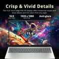 thumbnail image 4 of HP Pavilion 15.6" FHD IPS Anti-glare Laptop,Intel i5-1235U,16GB RAM, 512GB SSD, Intel Iris Xe Graphics,Windows 11 Pro,Silver,160GB Docking Station Set, 4 of 9