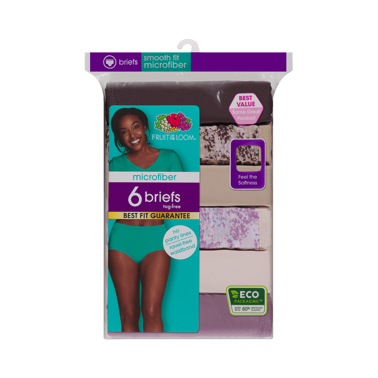 Fruit of the Loom Women's Microfiber Brief Underwear, 6 Pack
