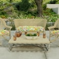 thumbnail image 3 of Jordan Manufacturing 44" x 18" Sun River Garden Multicolor Floral Rectangular Tufted Contoured Outdoor Wicker Settee Bench Cushion, 3 of 13