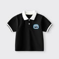 thumbnail image 2 of RUTAYY Children Boys' Polo Shirt Short Sleeve Solid Color Button Closure Casual Everyday Elegant Tops , Black, 2-3 Years, 2 of 3