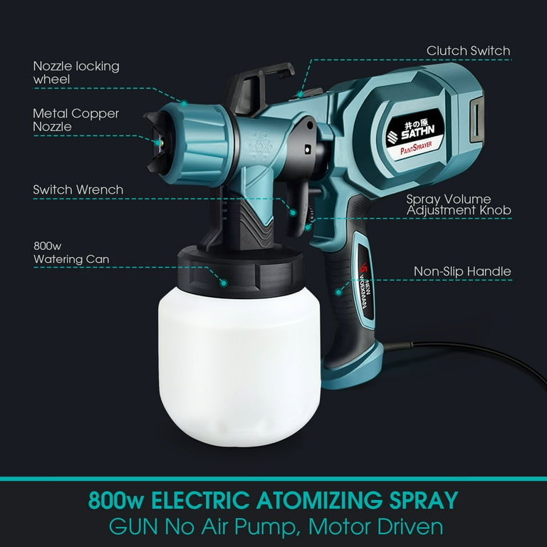 eTopeak Paint Sprayer, 800W Electric HVLP Spray Gun, Airless Paint