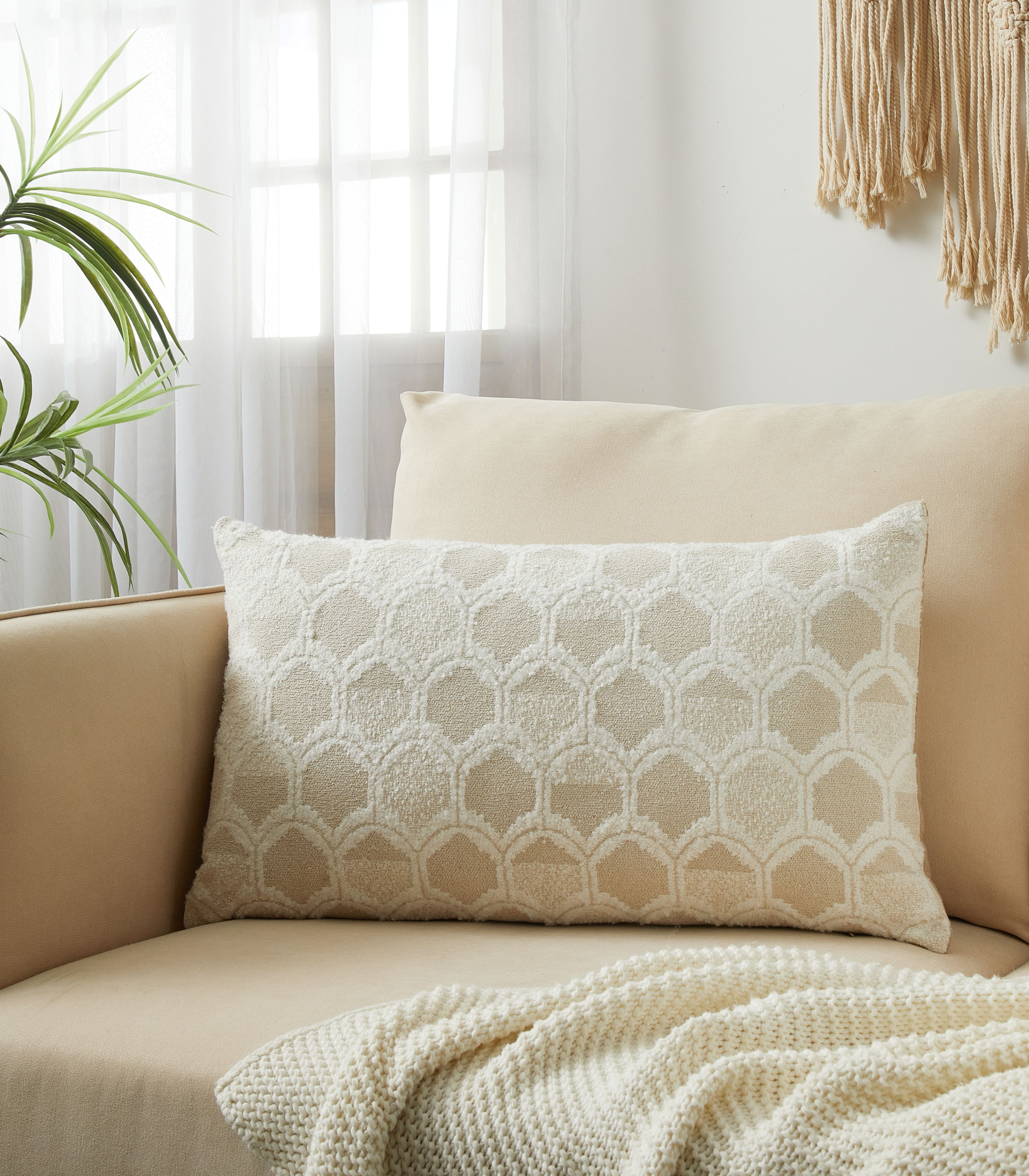 Better Homes & Gardens Bellittos Decorative Pillow For Adults and Teens, 14" x 24", Papyrus Beige