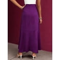 thumbnail image 3 of Womens Skirts Spring Summer Tie Waist Ruffle Skirt Silk Elegant High Waist Cocktail Party Wedding Flowy High-Low Hem Formal Skirt, 3 of 4