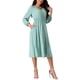 thumbnail image 4 of INSPIRE CHIC Vestidos de Otoño para Mujeres de Manga Larga con Escote en V Floral Boho Flowy Midi Dress S Verde, 4 of 5