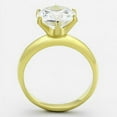 thumbnail image 5 of Womens Rings Gold Solitaire Stainless Steel Ring with AAA Grade CZ in Clear, 5 of 5