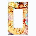 thumbnail image 2 of Metal Light Switch Wall Plate Outlet Cover (Colorful Ocean Crab Star Fish Sea Shell Teal - Single Rocker), 2 of 2