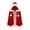 Red, variant on Wensltd Unisex Christmas Fleece Hooded Cape for Women Men Trim Ruffle Solid Color Winter Cozy Warm Holiday Outfit Festive Style
