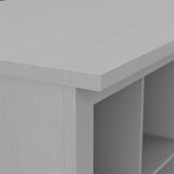 Bush Furniture Woodland Small Shoe Bench With Shelves - 24" Wide, Cape Cod Gray