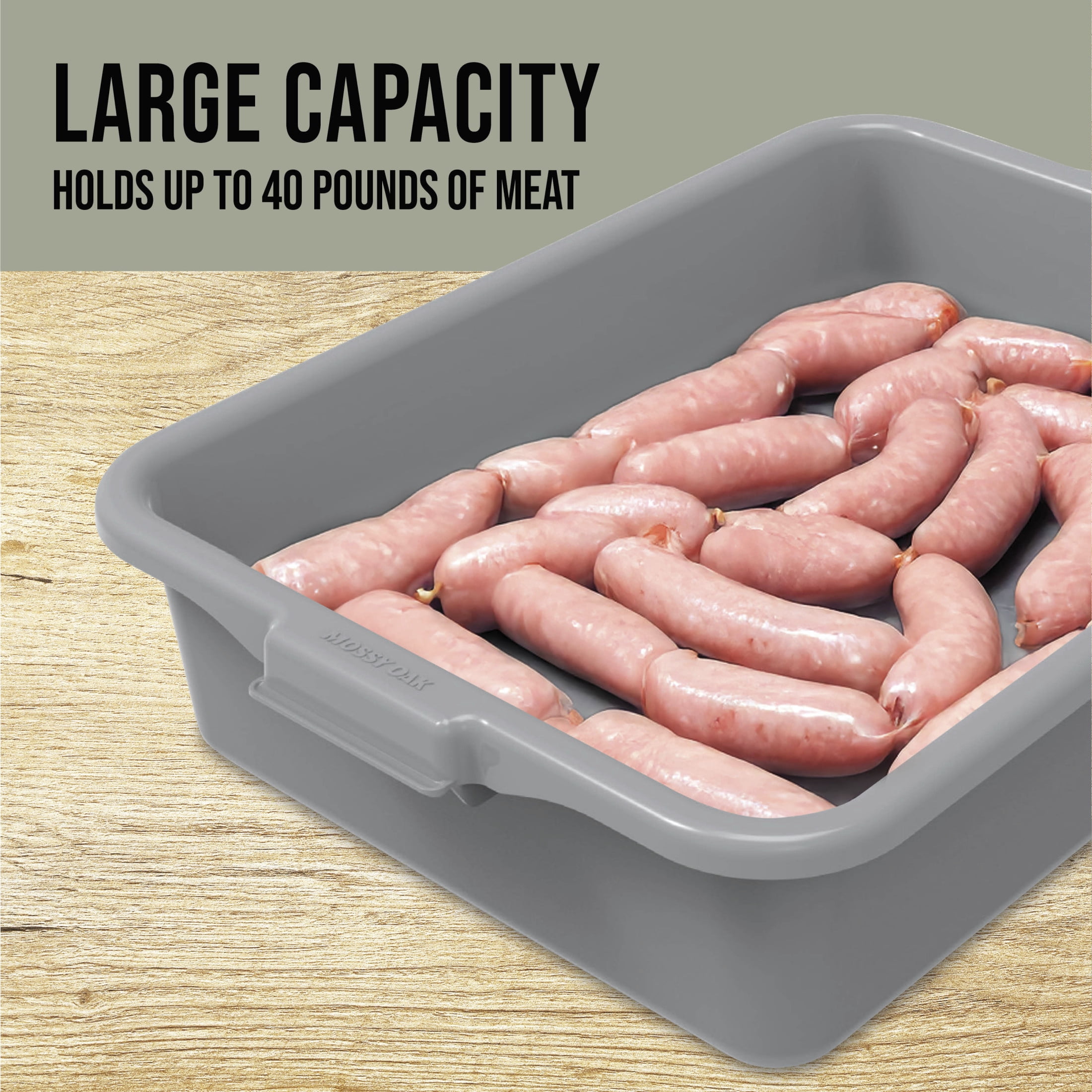Mossy Oak Heavy-Duty Meat Lug for Handling, Preparing, Moving & Storing Meat, Large 40lb Capacity