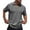 Gray., variant on Agkizg Men Knitted Shirts Solid Color Short Sleeve Turn Down Collar Tops Casual Lightweight Soft Comfortable Daily Wear
