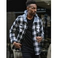 thumbnail image 4 of COOFANDY Men's Fleece Shirt Hoodie Jacket Long Sleeve Button Down Drawstring Sweatshirt, 4 of 7