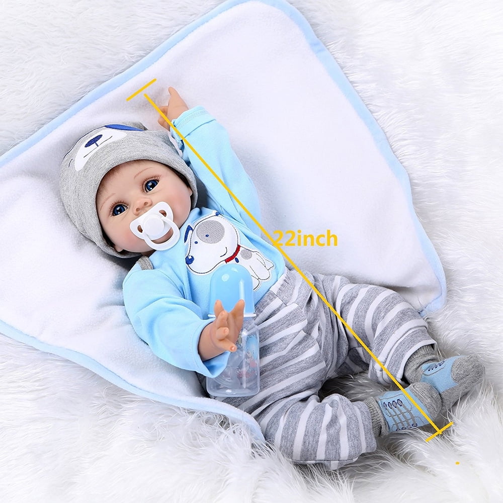 UBesGoo Boy Doll Baby Lifelike 22" Handmade Newborn Reborn Vinyl