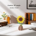 thumbnail image 3 of Puzle 3D de flores de madera, diseño de girasoles, con jarrón, para adultos, 3 of 7