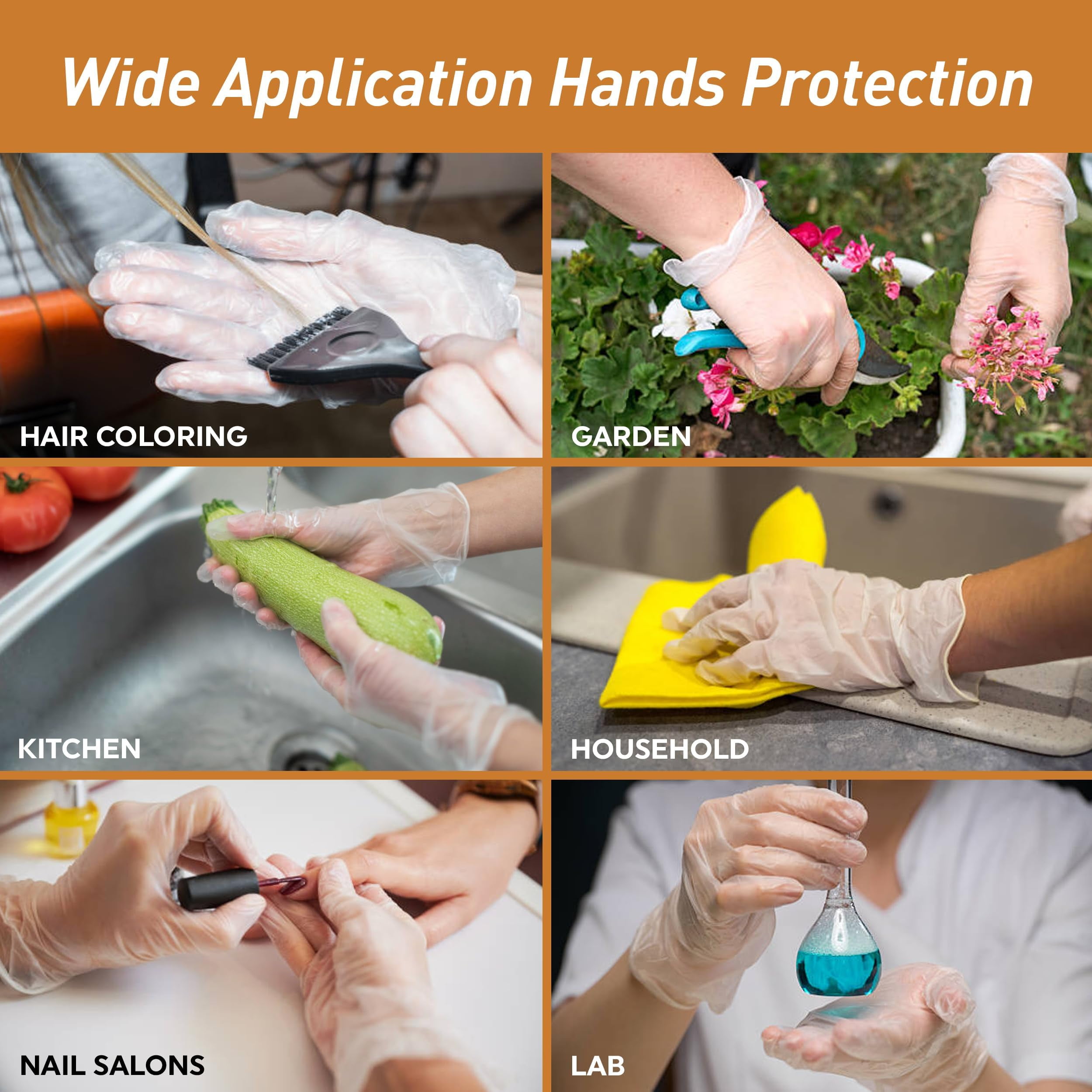 MEDPRIDE Disposable Vinyl Gloves Non-Sterile Powder & Latex Free Gloves, 4.3 mil 1000-Pack Medium