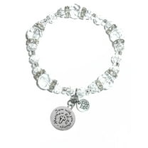 Hidden Hollow Beads - I Am With You Always Charm Bracelet - Crystal Stretch