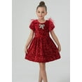 thumbnail image 5 of 2Bunnies Girls' Christmas New Year Holiday Party Sequin Dress Feather Puff Sleeve, 5 of 7