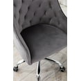 thumbnail image 6 of Modern Leisure Arm Chair, Elegant Modern Swivel Desk Chair with Velvet fabric &Silver Feet Base for Living Room/Bed Room, Modern Leisure Arm Chair with Wheels, Height Adjustable(Dark Gray), 6 of 8