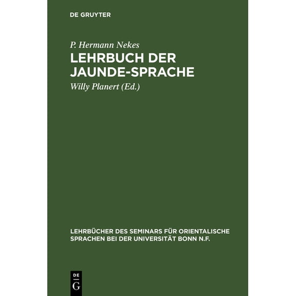 Lehrbücher Des Seminars Für Orientalisch Lehrbuch der Jaunde-Sprache, Book 26, (Hardcover)