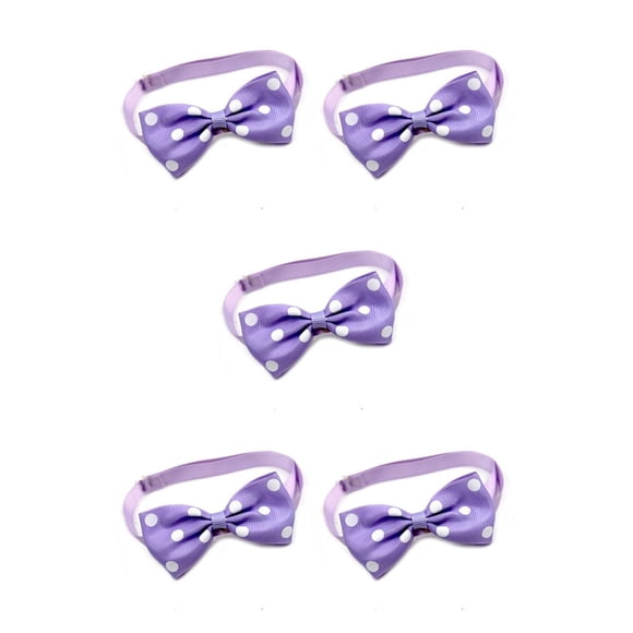Greeniant pajarita cuello moda mascotas correas decoraciones Push-pull cinta para cachorros gatos morado punto blanco 5piezas