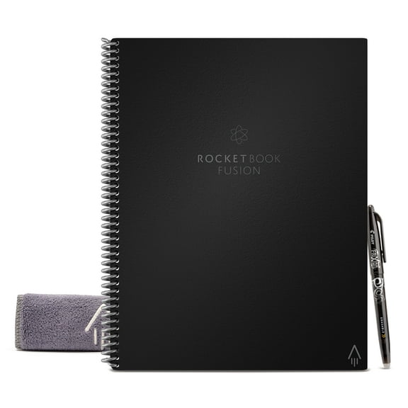 "Rocketbook Fusion Smart Reusable and Sustainable Smart Spiral Notebook - Camo - Letter Size Eco-Friendly Notebook (8.5"" x 11"") Includes 1 Pen and Microfiber Cloth"