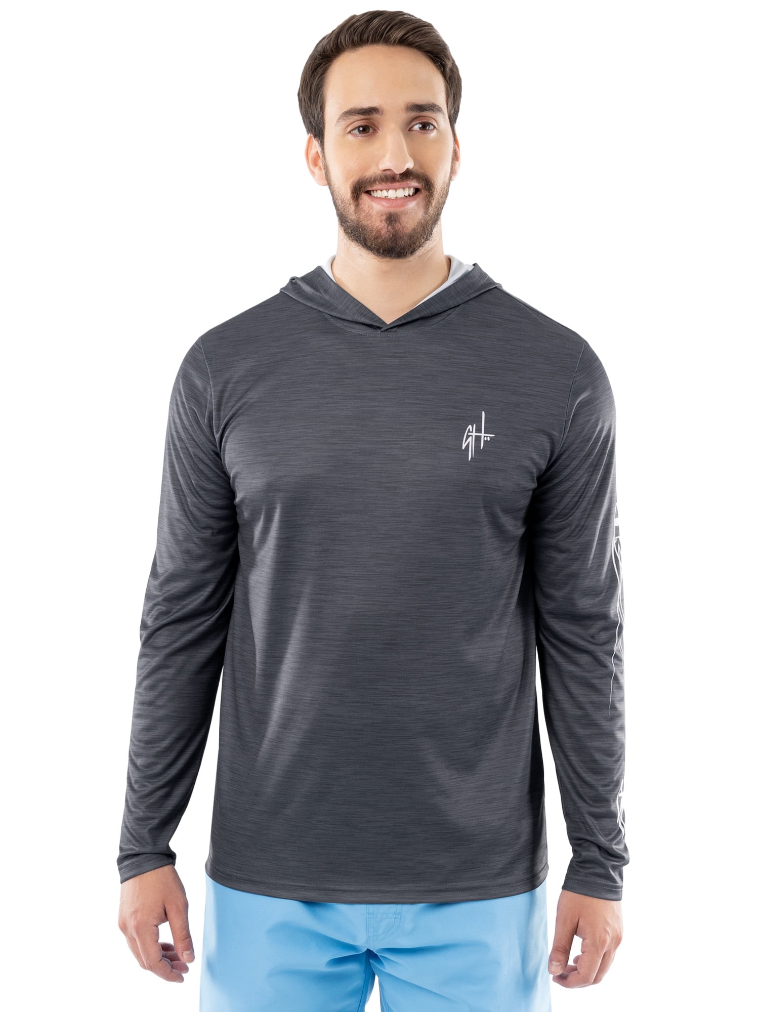 GH BY GUY HARVEY Men's Performance Long Sleeve Fishing Hoodie, Sizes S -3XL