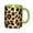 Green, variant on Leopard Animal Fur Texture Coffee Mug Fun Custom Ceramic Mugs 11oz Black