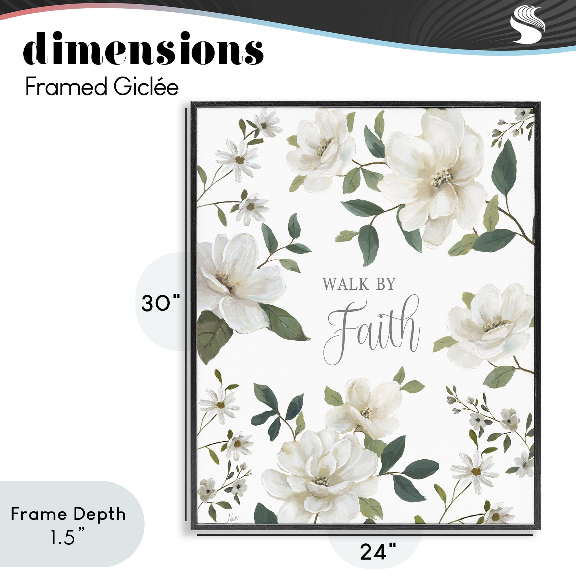 Stupell Industries Floral Walk By Faith Black Framed Giclee Art, design by Nan