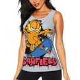 thumbnail image 1 of Cute Cartoon Garfield Funny Workout Gym Fitness Weightlifting Gift Tank Top-Small, 1 of 5