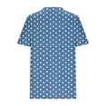 thumbnail image 4 of Fengqque Womens Tshirt Short Sleeve Summer Tops Crewneck Plus Size Polka Dot Basic Tee Shirts Blue-C S(S), 4 of 5