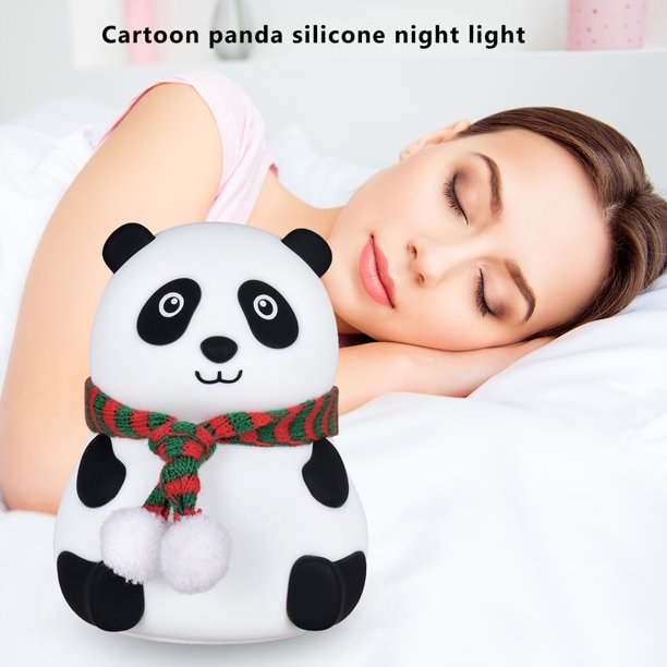 Cartoon Cute Panda Night Lamp USB Baby Kid Dormitorio Luz de noche (Ojos grandes)