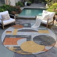 thumbnail image 6 of Addison Rugs Chantille Indoor/Outdoor Transitional Geometric Gray Washable Round Rug, 8' x 8', 6 of 6