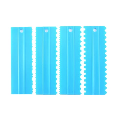

QDJZ 4pcs Cake Scrapers Food Grade High Durability PP Material Jagged Edged Cake Scrapers Butter Cream Spatulas Home Supplies