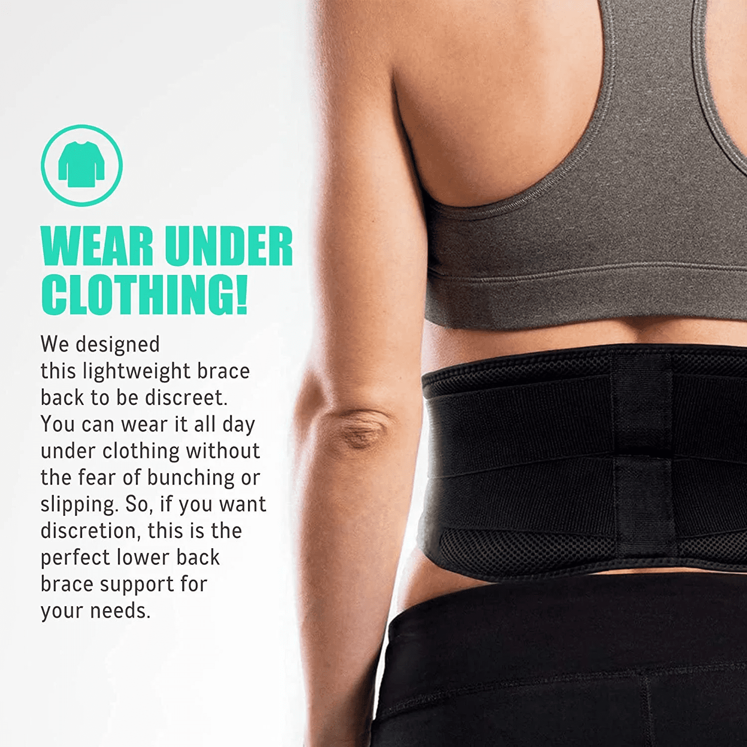 Under clothes back clearance brace