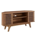 thumbnail image 1 of Bowery Hill 46" Laminate and Particleboard Corner TV Stand in Walnut, 1 of 9