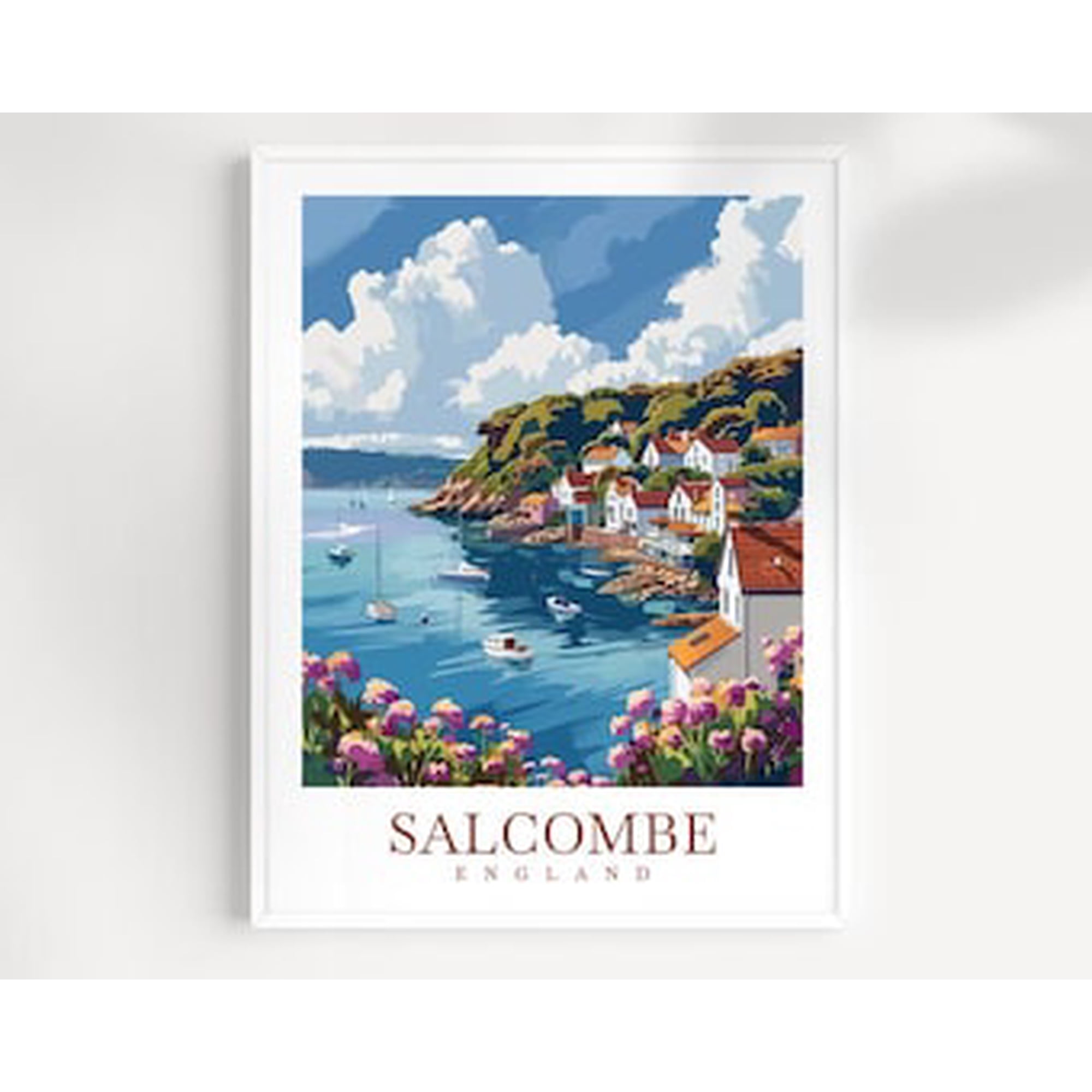 Salcombe England Town Travel Wall Art Print European Coastal Home Decor