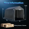 thumbnail image 6 of ADVANCE OUTDOOR 8x14 ft Outdoor Carport Storage Shelter Shed Anti-Snow Portable Carport Garage Kit Canopy Tent, Gray, 6 of 11