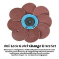 thumbnail image 2 of waltyotur 51Pcs 2 Inch Roll Lock Quick Change Disc, Grind Aid Quick Change Sanding Discs Aluminum Oxide Coated Die Grinder Accessories with 1/4 Inch Drill for Surface Prep and Finishing Work, 2 of 5