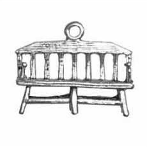 Sterling Silver 30" .8mm Box Chain 3D Park Bench Pendant Necklace