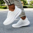 thumbnail image 6 of Men's Athletic Shoes, Summer White Knit Upper Breathable Soft Sole, Lightweight Fashion Thick Sole, Gym Workout Running Shoes, Outdoor Casual Running Shoes, 6 of 9