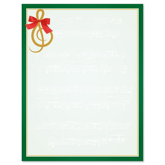 Current Merry Melody Christmas Letter Papers - Set of 25 Stationery Papers, 8 1/2" x 11"