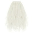 thumbnail image 3 of DuoJiaJ Tulle Skirts for Women Midi Long Skirt Tutu A-Line Mesh Layered High Elastic Waist Skirts Beige L, 3 of 3
