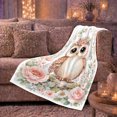 thumbnail image 6 of Woodland Owl With Owl And Moon Phases Moon Phase Forest Mystical Fantasy Art Nature Lovers Moonlit Forest Bird Motif Warm Flannel Blanket, Housewarming Gift for Cabin and Bedroom Home Decor, 6 of 9