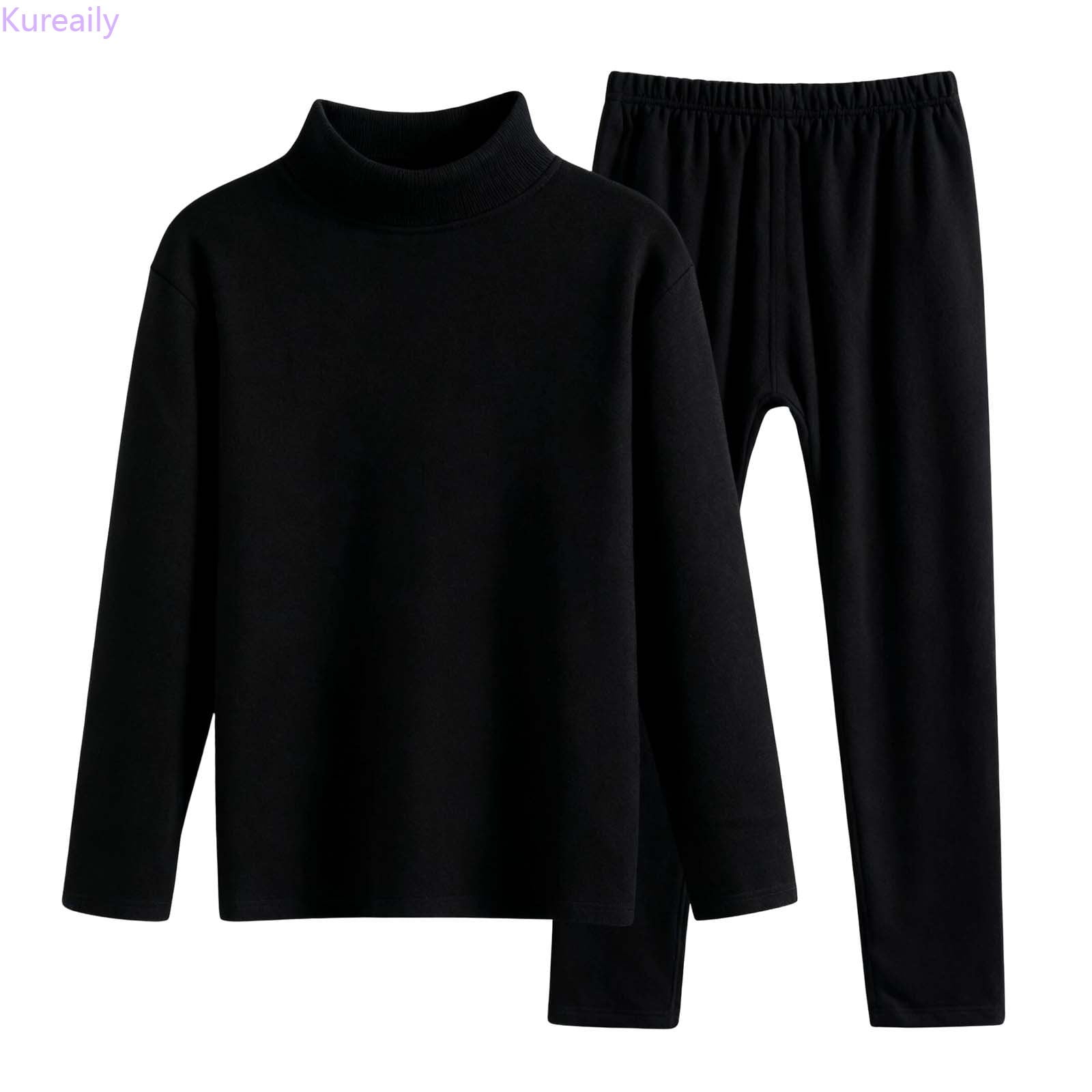 Kureaily Boys Thermal Underwear Midweight Base Layer Crewneck Long Sleeve Top And Pants Two Piece Outfit For Kids Soft Warm Lined Comfort 4-5 Years