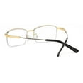thumbnail image 5 of Super Elastic Memory Ultralight Metal Readers Anti-Blue Light Half Rimless Rectangle Gold Reading Glasses +1.50 for Men, 5 of 5