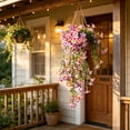 thumbnail image 3 of Artificial Purple & Pink Morning Glory Hanging Vine, Faux Trailing Petunia Flower Bouquet, Fake Hanging Plant for Indoor/Outdoor Porch and Patio Decor, 3 of 6