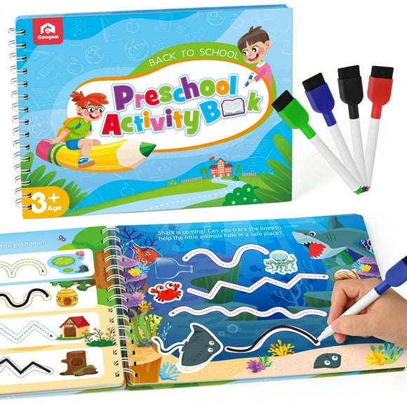 Coogam Preschool Activity Book, Letters Numbers Tracing Book Learn to Write Alphabet ABC Handwriting Educational Toy Fine Motor Montessori Gift for 3 4 5 Years Old Kids