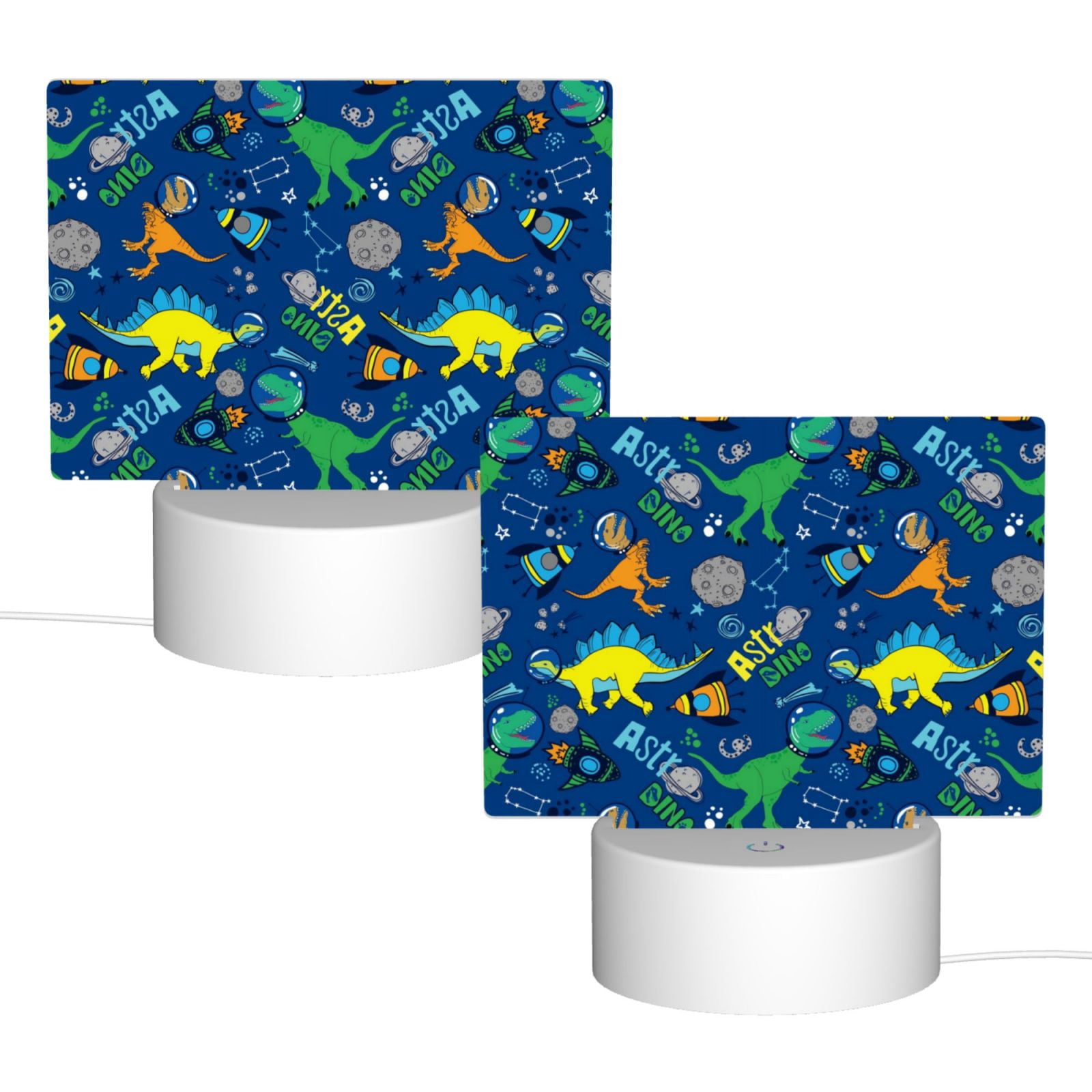 Kdxio Dinosaur In Space Rectangular Acrylic Night Light Acrylic Sleep Night Light Friend Gifts for Birthday Gifts for Women Teens Boys Girls