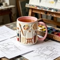 thumbnail image 5 of Ceramic Coffee Cup for Daily Use – Stylish Mugs for Coffee, Tea, and Hot Chocolate – Gift-Ready Design with Ergonomic Handle – Dishwasher and Microwave Safe – Perfect for Home and Office,Pink A, 5 of 5
