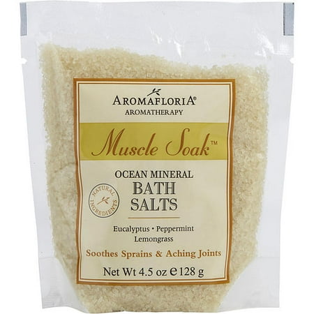 Lemon Bath Cubes - MUSCLE SOAK by Aromafloria - OCEAN MINERAL BATH SALT PACKET 4.5 OZ EUCALYPTUS, PEPPERMINT, AND LEMONGRASS - UNISEX