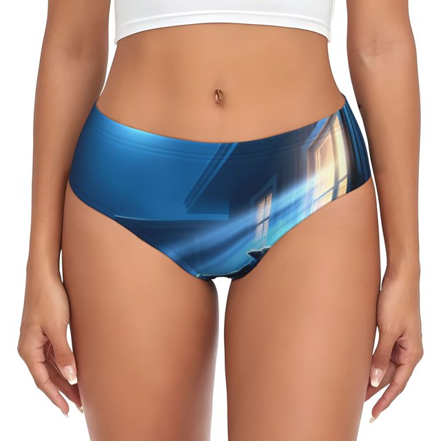 Balery A Wolf Barks Out A Window Ropa Interior de Algodón para Mujer con Dibujo – Braguitas Cómodas y Elásticas, Estilo Clásico-4X-Large